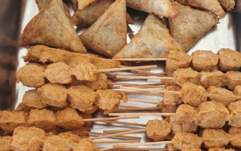Mai Faffys Lamb Samosa and Satay Chicken Skewers